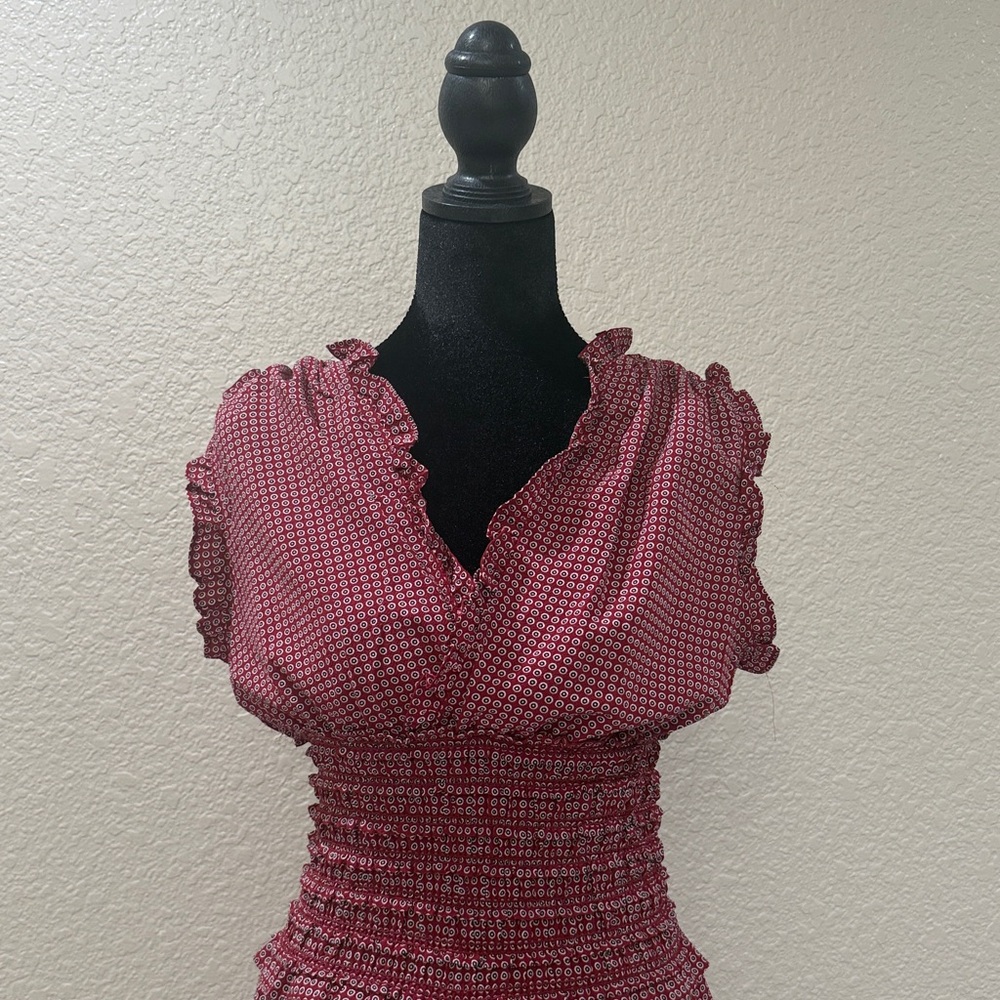 Max Studio Red Patterned Jumpsuit - Picture 5 of 10